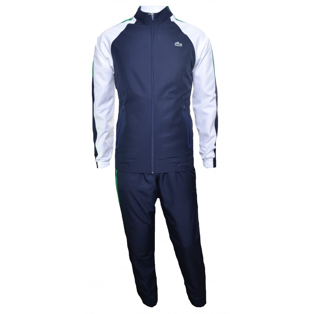 Lacoste Tracksuits lacoste menu0026#039;s navy blue and white tracksuit FYKVBZB