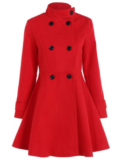 Ladies Frock coat double breasted coat with skirted trim TWQUFCS