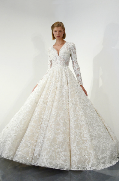 Long ball gowns long sleeve beaded lace ball gown wedding dress by ysa makino - image 1 CQIYLDF