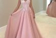 Long ball gowns white lace appliqued prom dress,ball gown pink prom dresses,long formal  dresses, JVVTUDF