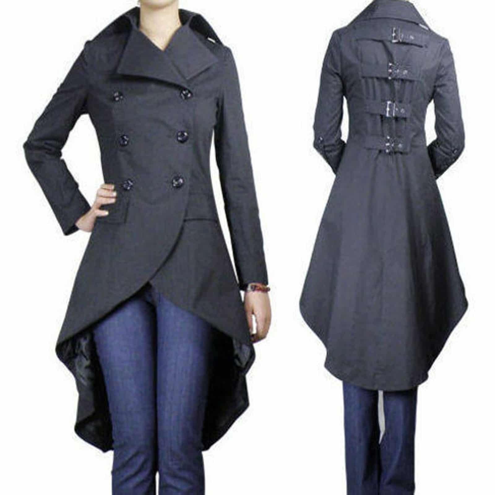 Long Jackets fishtail coat, long jackets for women, women gothic jackets, best jackets  for women HOSVAEJ