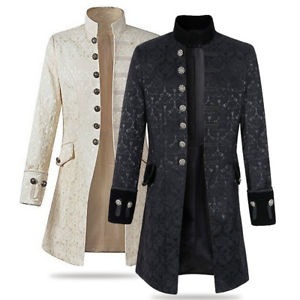 Long Jackets image is loading mens-stand-collar-trench-long-jacket-gothic-coat- EATWQUB