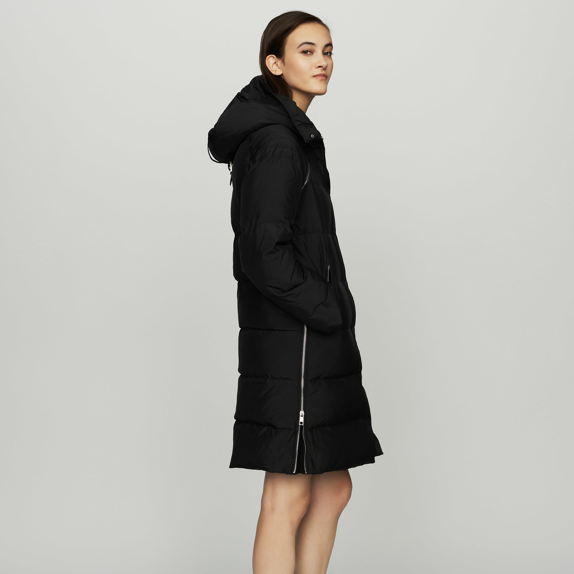 Long Jackets long down jacket with hood : coats u0026 jackets color black 210 ALHPKEA