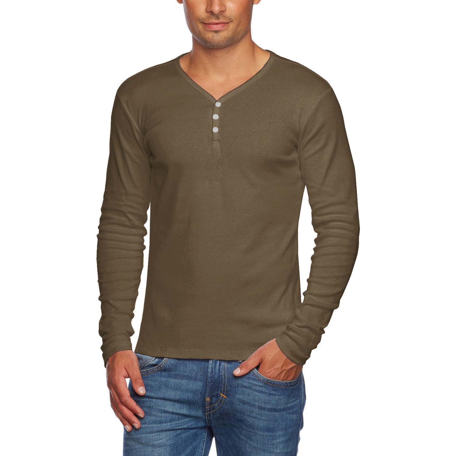 Long Sleeve Shirts for Men alta-men-039-s-slim-fit-v-neck- IEFLTJB