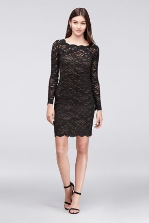 LONG SLEEVED COCKTAIL DRESSES short sheath long sleeves cocktail and party dress - onyx PQVYSXS