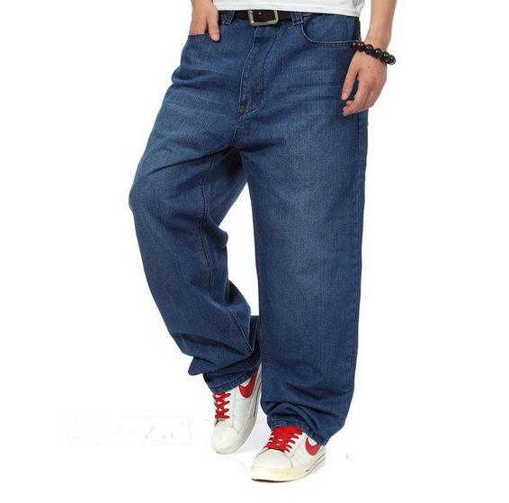 Loose Fit Jeans for Men hot sale denim men jeans men loose fit jeans hip hop jeans blue long  straight QMICYQQ