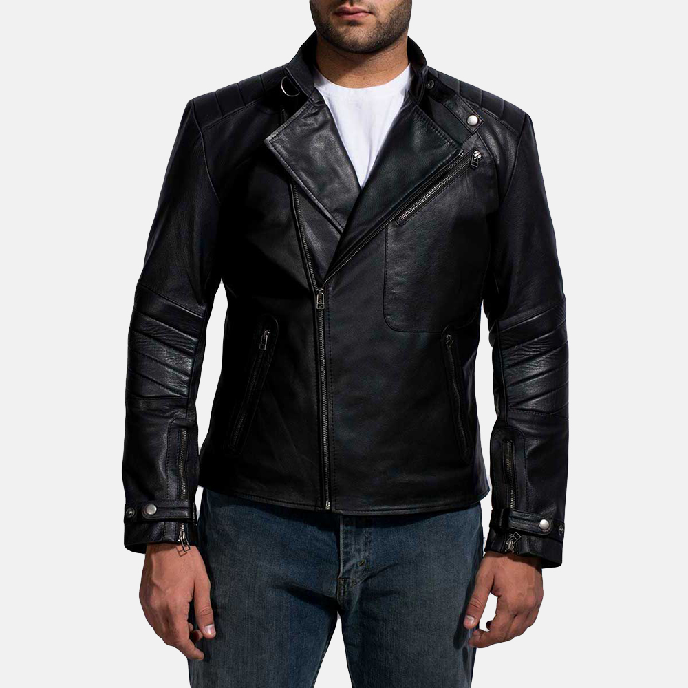 Mens Biker Jackets mens cirsova black leather biker jacket 1 ZTLEWBA