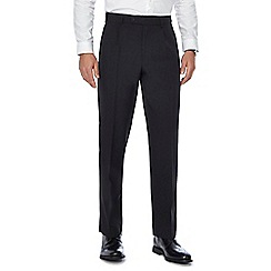 Mens Pleated Trousers the collection - big and tall black pleated regular trousers with active  waistband NDTEHKU