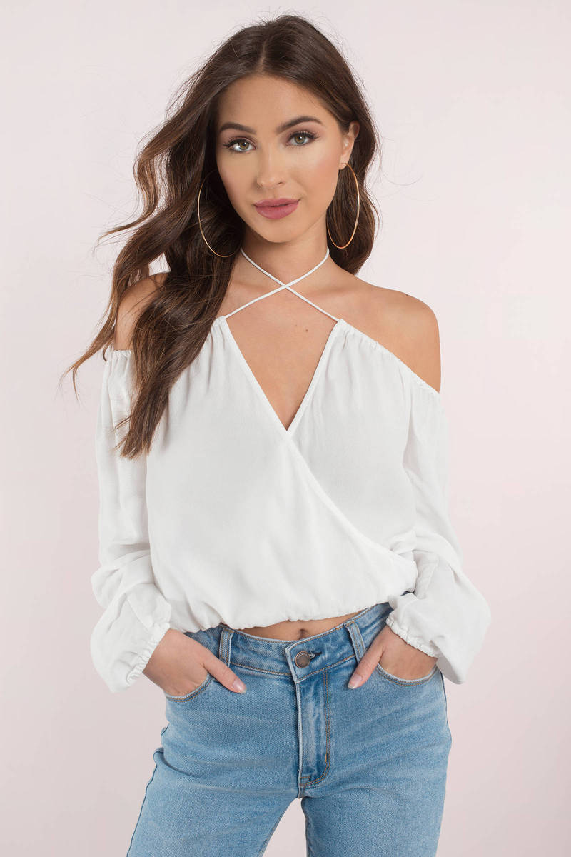 Off Shoulder Tops twist and shout white cold shoulder top XPEYQVW
