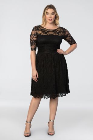 Plus Size Dresses short sheath 3/4 sleeves cocktail and party dress - kiyonna JEQIRHP