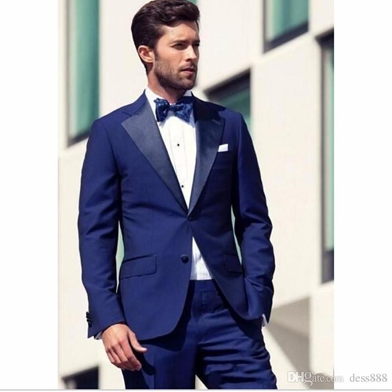 Prom Suits best royal blue mens dinner party prom suits groom tuxedos tuxedo jacket  men QPFVTBH