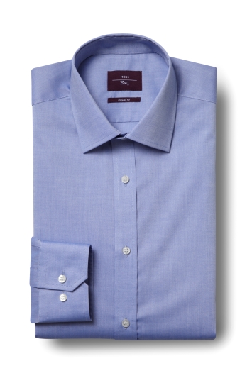 Regular Fit Shirts moss esq. regular fit blue single cuff oxford non iron shirt XGMVTUC