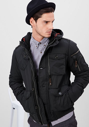 S.OLIVER WINTER COATS s.oliver men sporty winter jacket with a hood dark grey i90h1654 larger  image BVZHDAE