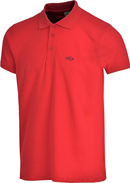 Shark Collar Shirts john shark polo shirts for men cotton classic embroidered logo (s, red) SCZLWEB