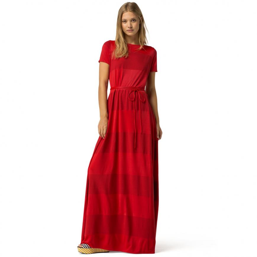 TOMMY HILFIGER DRESSES dresses u0026 skirts red - tommy hilfiger maxi wrap dress gigi hadid womens  apple red UJQNIQU