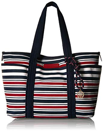 Tommy Hilfiger purses tommy hilfiger tote bag for women dariana, navy / red ZIDOSUQ