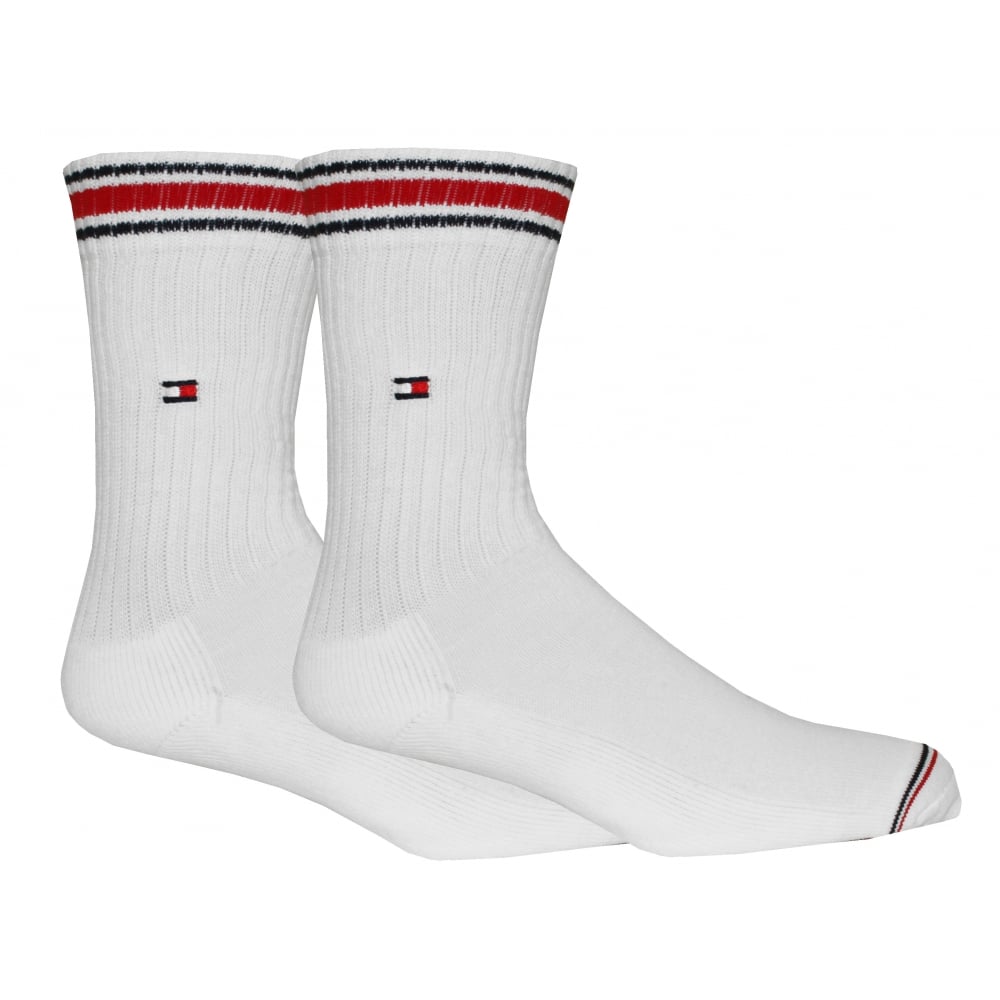 TOMMY HILFIGER SOCKS 2-pack iconic sports socks, white AISFSYM