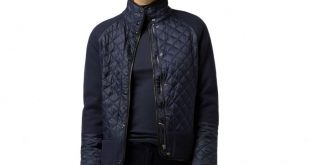 TOMMY HILFIGER TRANSITIONAL JACKETS outerwear peacoat - tommy hilfiger quilted combo jacket womens peacoat LIDQEWK