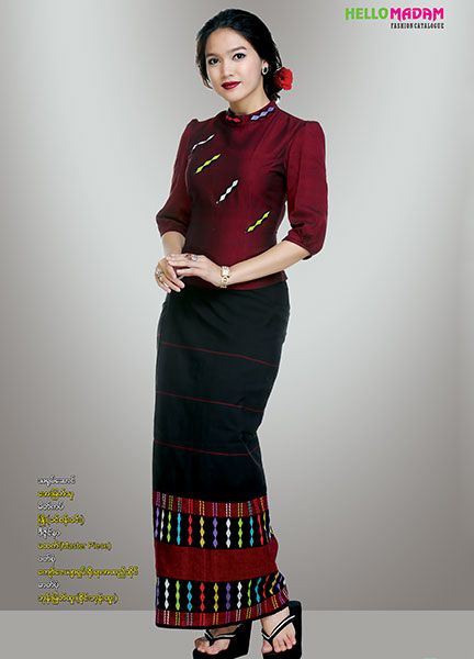 Traditional fashion myanmar traditional dress | hello madam catalogue | myanmar silk, myanmar  silk style, myanmar traditional, OSFKFBK
