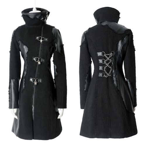 Trench coats for men and women alternative black cyber punk goth long jackets coats men women clothing YMSCKOX