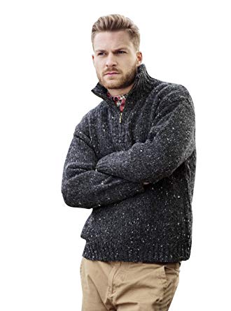 Troyer Sweater amazon.com: 100% irish merino wool charcoal troyer sweater by carraig donn:  clothing RWFBZRD