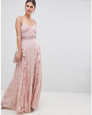 True Decadence true decadence cami strap maxi dress with lace insert skirt - pink JSCHZTV
