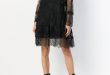 TWIN SET DRESSES twin-set lace shift black dress EYDPGNA
