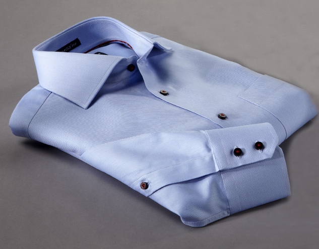 Two Ply Shirts ice blue two-ply gabardine limited edition dress shirt ZWOHCYW