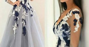 UNIQUE DRESSES 2017 long sleeves appliqued ball gown v-neck unique formal prom dress. the  long ZJMEQMJ