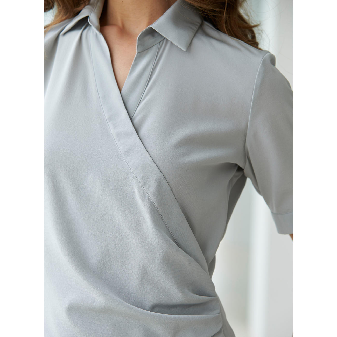 Van Laack blouses van laack stretch silk wrap-over blouse IASYVBV