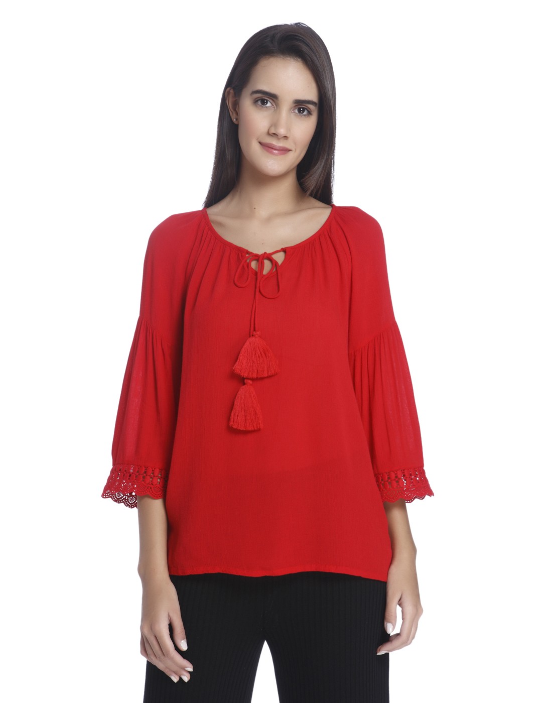 VERO MODA BLOUSES buy vero moda red blouse with flared sleeves online | vero moda JZOTKUM