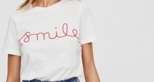 VERO MODA T-SHIRTS smile t-shirt, snow white, large VECNRRB