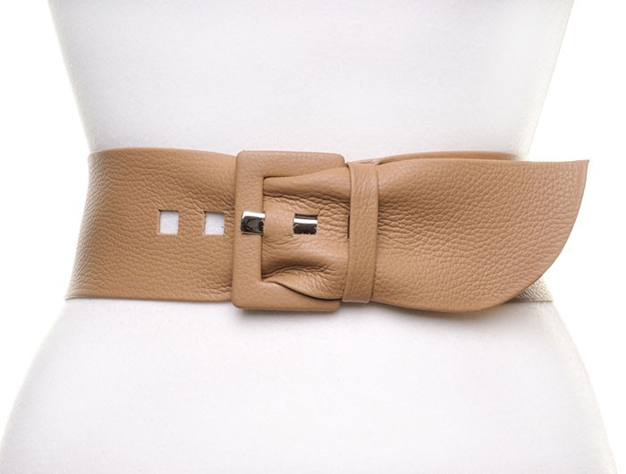 Waist Belts for women beige soft leather ladies belt for waist or hips, stephen collins BUGZUZR