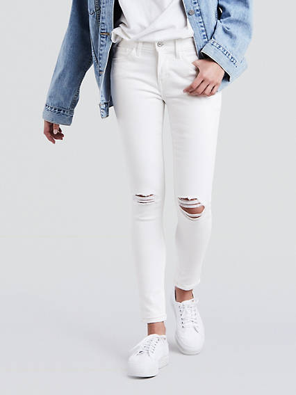 white jeans 710 super skinny jeans ZQHCXVP