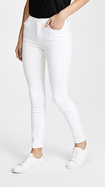 white jeans j brand 811 mid rise skinny jeans ... MEXLYSF