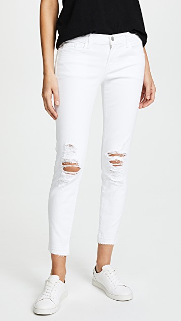 white jeans j brand cropped skinny jeans ... HLOJEEZ