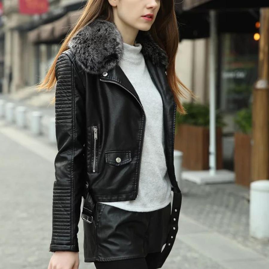 Winter Leather Jacket Women
