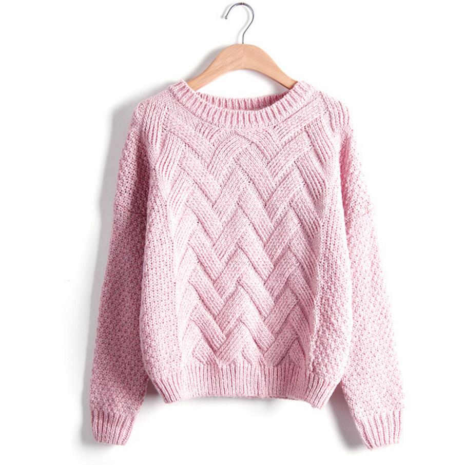 Womens Knit Sweaters knitted sweater autumn winter fashion designer twist chunky cable plaid  thick knitted jumper IGFFBHT