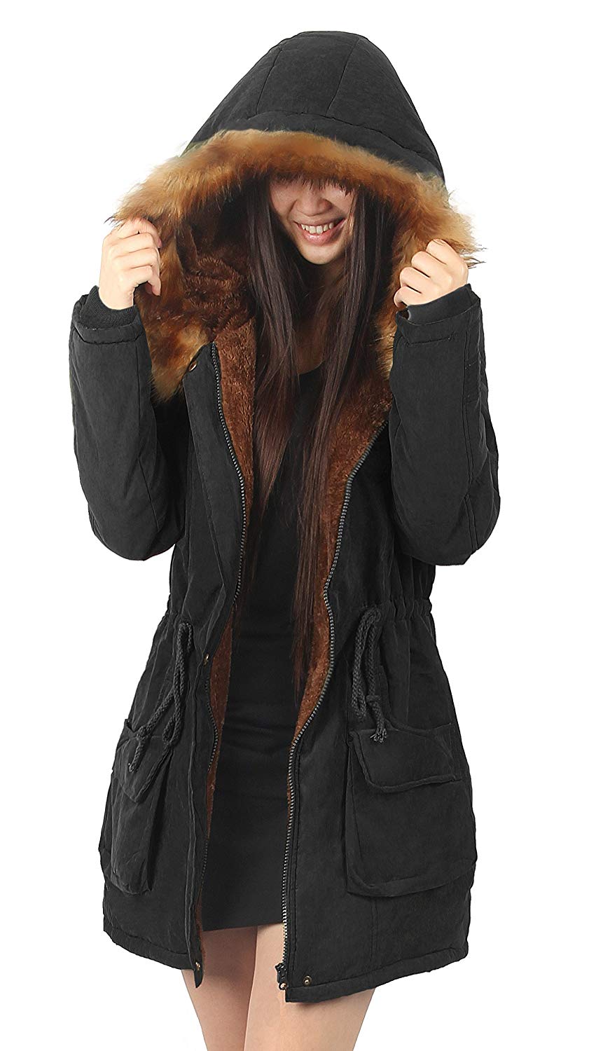 womens parka coats with fur hood amazon.com: ilovesia womens hooded warm coats parkas with faux fur jackets:  clothing EJPHPRY
