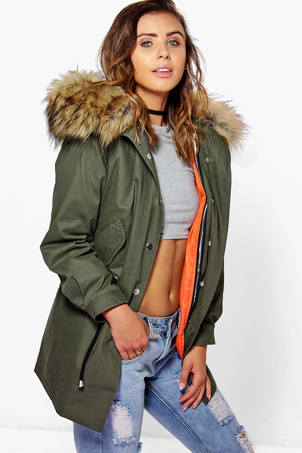 womens parka coats with fur hood ... parka with faux fur hood. hover to zoom SCTZMWQ