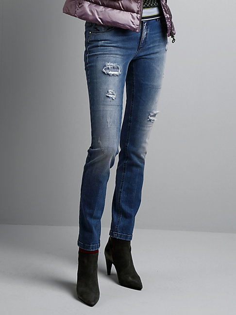 Women’s Used Look Jeans women sportalm kitzbühel-jeans in used look with patches-blue denim blue  denim epjppp CIBSLWY
