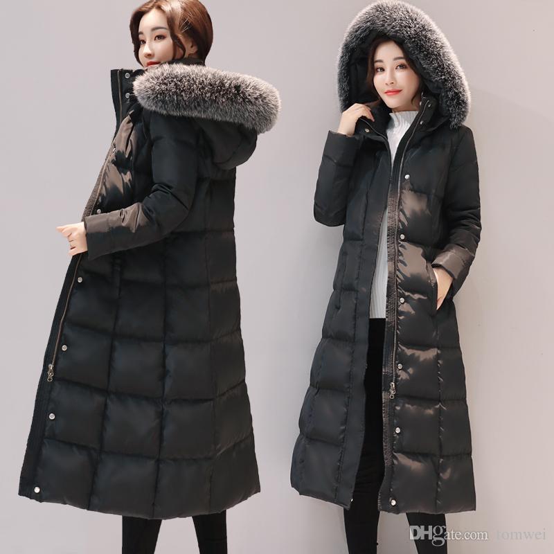 women’s winter down coats best long down jacket women winter coats natural fox fur collar white duck YLCULTL