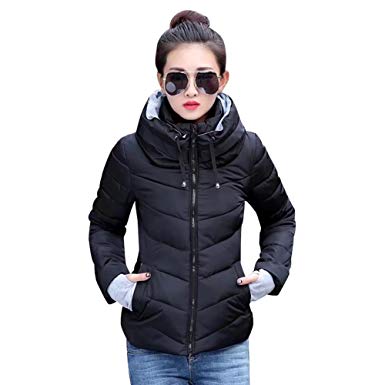 Women’s Winter Short Coats bishe womens winter jacket parkas thicken plus size outerwear solid hooded coats  short RSGNFED