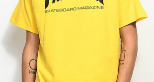 YELLOW SHIRTS thrasher skate mag yellow t-shirt ... TXJSYMW