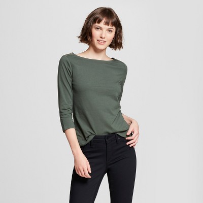 Womenu0027s 3/4 Sleeve Boatneck T-Shirt - A New Day™