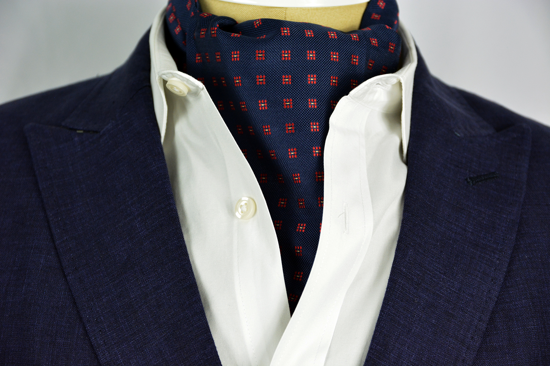 Checker Red Sterling Ascot Tie