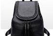 Black Backpack Pretty Style PU Leather Women Black 15 Inches Backpack  Fashion Female Casual Girls School Shoulder Bags For Women'S Backpack  Osprey Backpacks ...