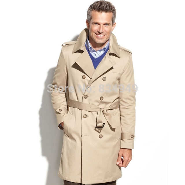 Custom Made Beige Trench Coat Men, Double Breasted Winter Overcoat Men Long  Coat, Cashmere