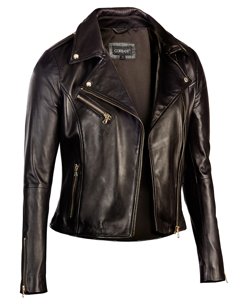 Black-Corbani-Womens-Asymmetrical-Zip-Biker-Leather-Jacket-