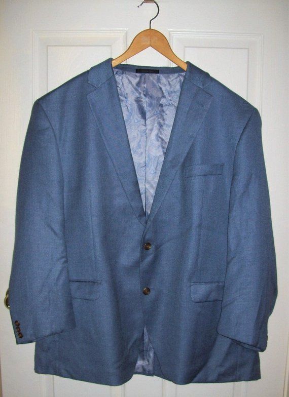 Vintage Men's Blue Gray Sport Coat Blazer by Chaps Size 50 R Only 10